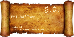 Erl Dénes névjegykártya
